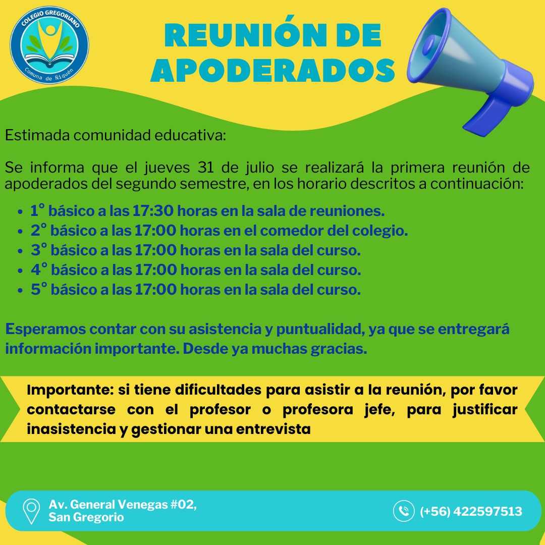 Reunión de Apoderados Colegio Gregoriano