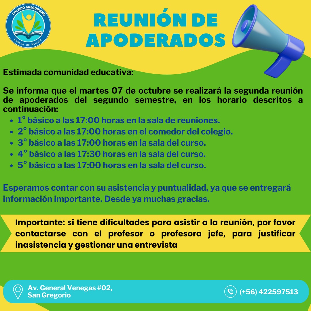 Reunión de Apoderados Colegio Gregoriano